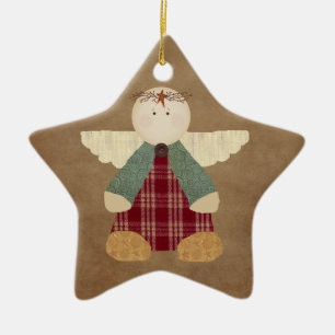 Primitiver Engel-Schmuck Keramikornament
