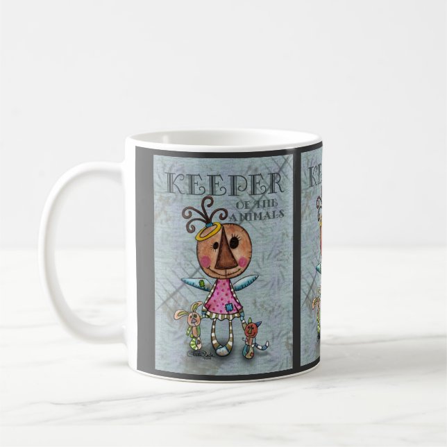 Primitiver Engelhalter der Tiere Kaffeetasse (Links)