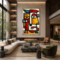 Primitiver kubistischer Charakter 1 Fette abstrakt