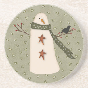 Primitiver Land Schneemann Untersetzer