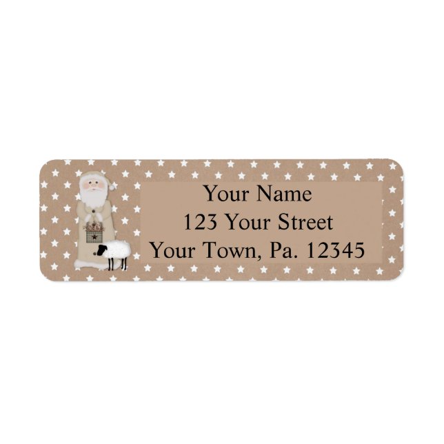 Primitiver Weihnachtsmann mit Sternen-Kleinadresse (Vorne)