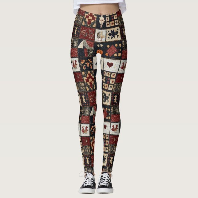 Primitives Bauernhaus Appliqué & Geometric Leggings (Vorderseite)