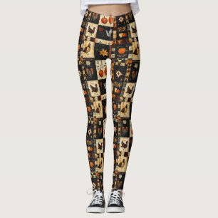 Primitives Folkkunstmuster   Rustikaler Herbst Leggings