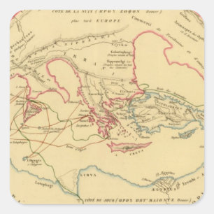 Primitives Geografie DES Grecs Quadratischer Aufkleber