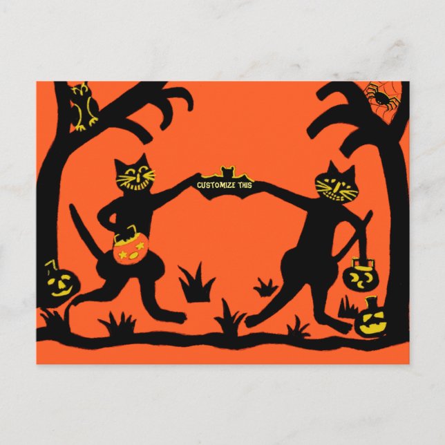 Primitives Halloween Postkarte (Vorderseite)