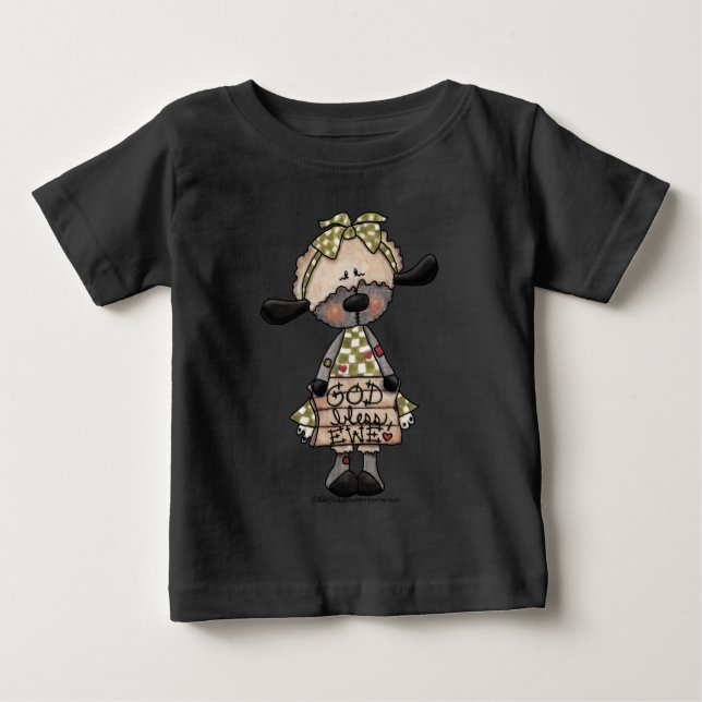 Primitives Lamm-Gott-Bless-Ewe Baby T-shirt (Vorderseite)