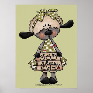 Primitives Lamm-Gott-Bless-Ewe Poster