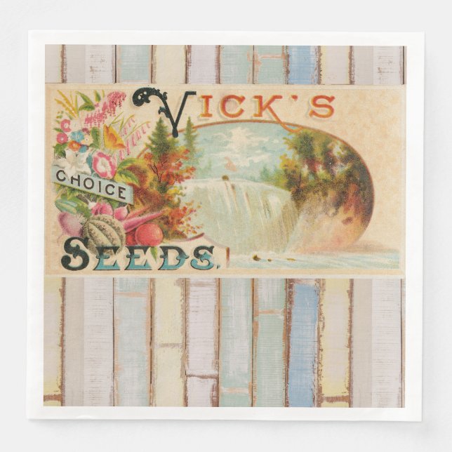 Primitives Land Shabby Viktorianischer Bio Bauer Serviette (Vorderseite)