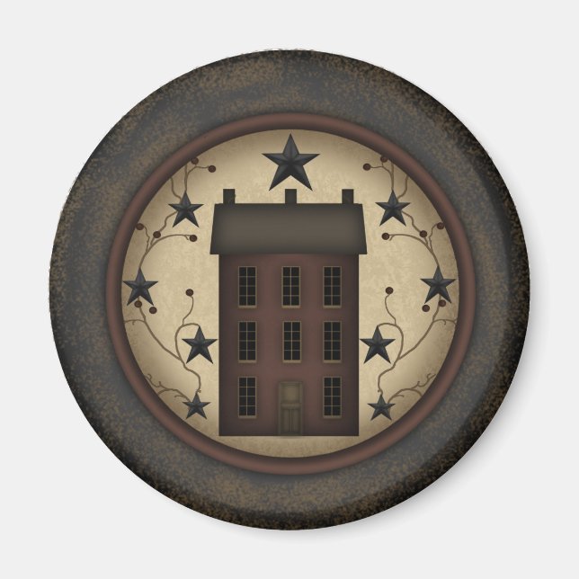 Primitives Red Saltbox House Magnet (Vorne)