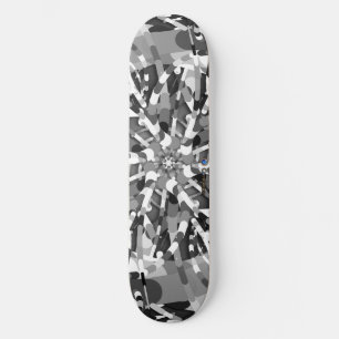 Primordiales Ei - abstrakter schwarz-weißer Berst Skateboard