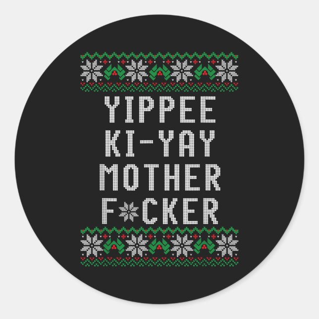 Primotees Uni-adults Black Christmas - Small - Lon Runder Aufkleber (Vorderseite)