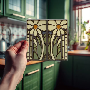 Primrose Art Deco Blumendekor Art Nouveau Fliese