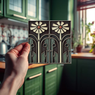 Primrose Art Deco Blumendekor Art Nouveau Fliese