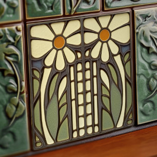 Primrose Art Deco Florale Wanddekoration Art Nouve Fliese