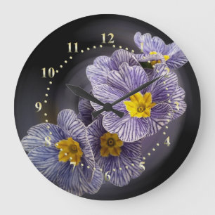 Primrose Flowers Große Wanduhr