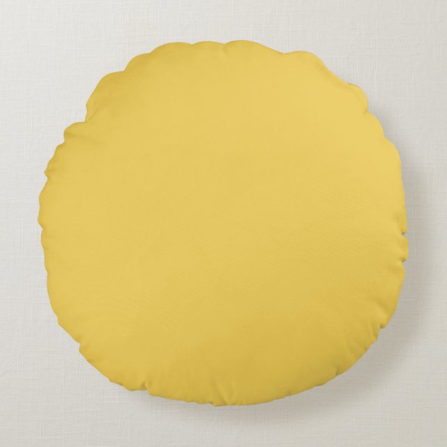 Primrose Gelbe Farbe Rundes Kissen (Vorderseite)