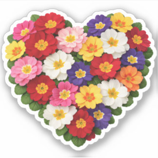 Primrose Heart February Birth Flower Aufkleber