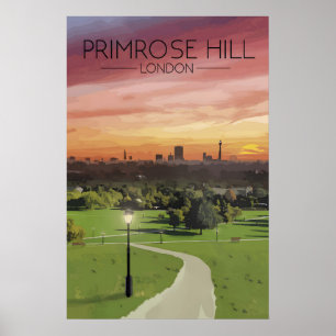 Primrose Hill London Skyline Reiseplakat Poster