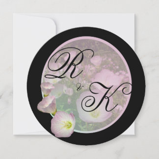 Primrose rosa Blume fette Streifen Monogramm Save The Date