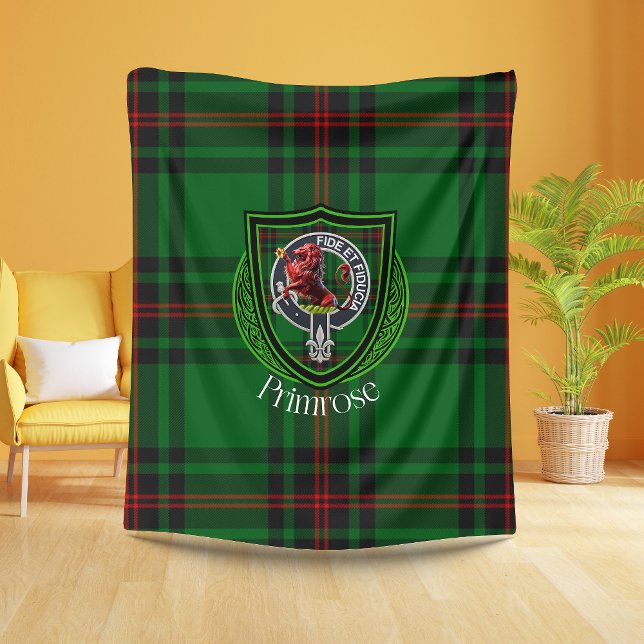 Primrose Scottish Clan Tartan Crest Fleecedecke (Von Creator hochgeladen)