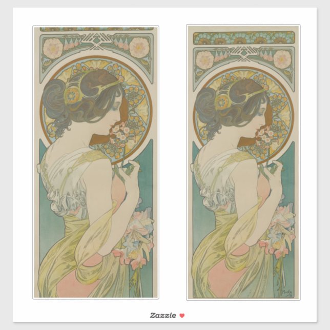 Primrose von Alphonse Mucha (1899) Aufkleber (Blatt)