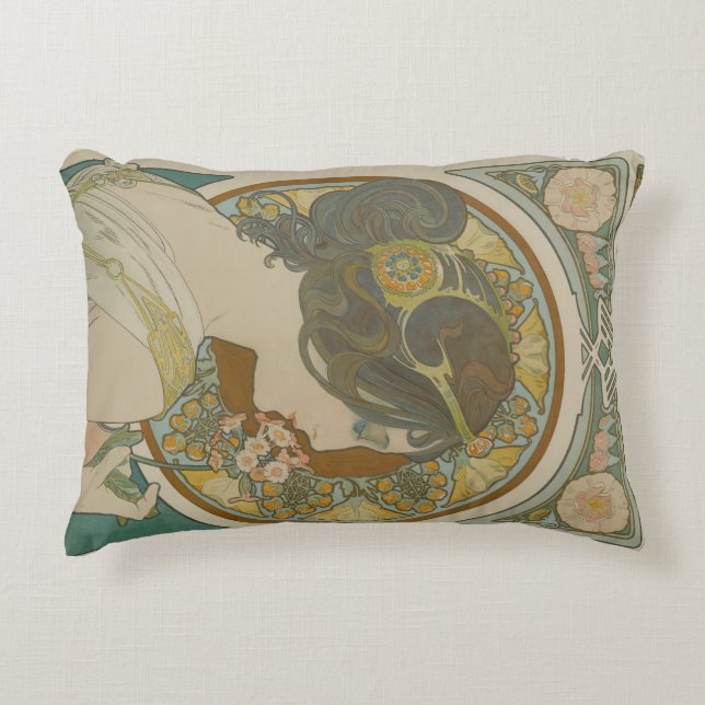 Primrose von Alphonse Mucha (1899) Dekokissen (Vorderseite)