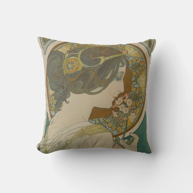 Primrose von Alphonse Mucha (1899) Kissen (Vorderseite)