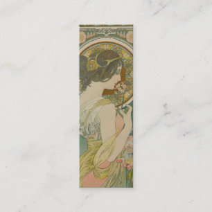 Primrose von Alphonse Mucha (1899) Lesezeichen Mini Visitenkarte