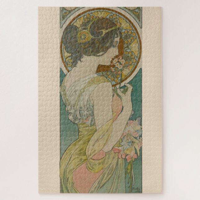 Primrose von Alphonse Mucha (1899) Puzzle (Vertikal)