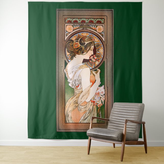 Primrose von Alphonse Mucha Wandteppich (Beispiel)