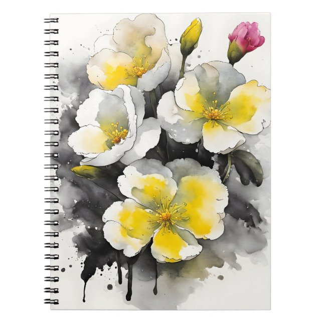 Primrose - Watercolor flowers Notizblock (Vorderseite)