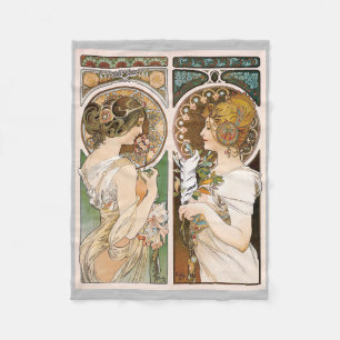 Primrosen und Feather, Mucha Fleecedecke