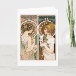 Primrosen und Feather, Mucha Karte