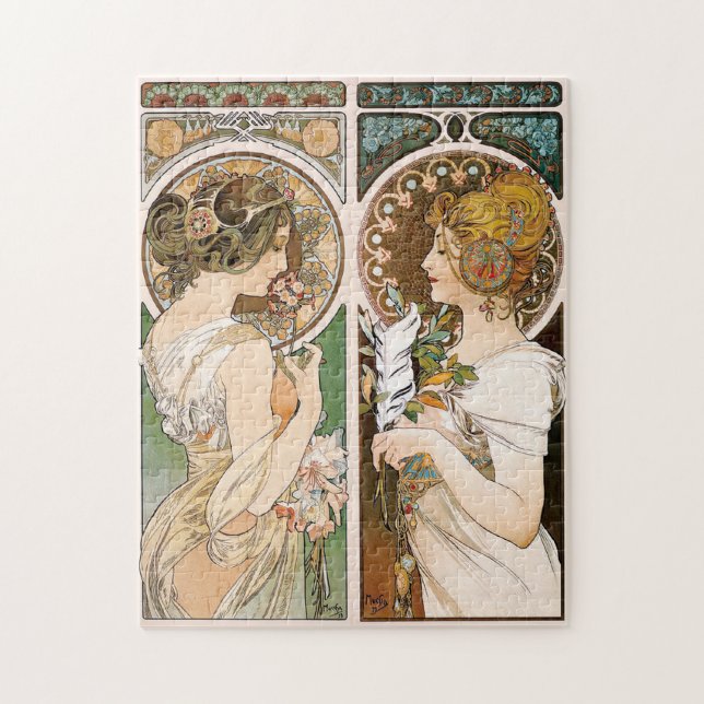 Primrosen und Feather, Mucha Puzzle (Vertikal)