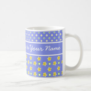 Primroses Coffee Tasse: Personalisieren: Blue Polk Tasse