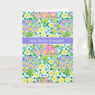 Primroses Mother's Day Card, Spanish Greeting Karte