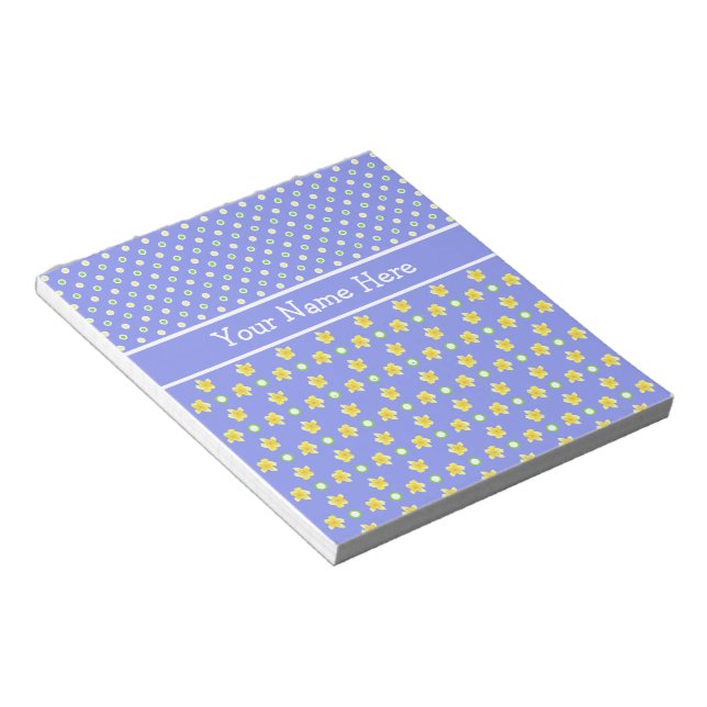 Primroses Notepad to Personalize: Blue Polka Dots Notizblock (angewinkelt)