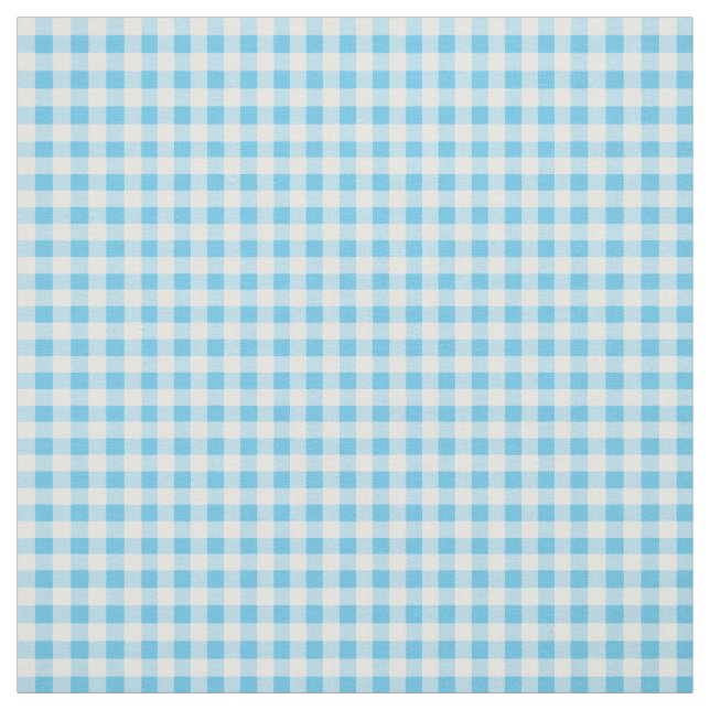 Primroses Sky Blue und White Karo Gingham Pattern Stoff (Muster)