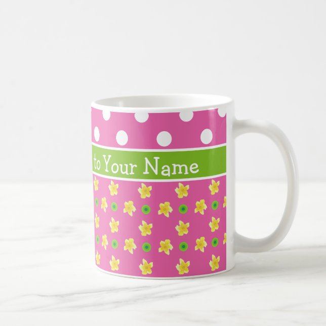 Primroses Tasse Kaffee: Personalisieren: Pink Polk (Rechts)