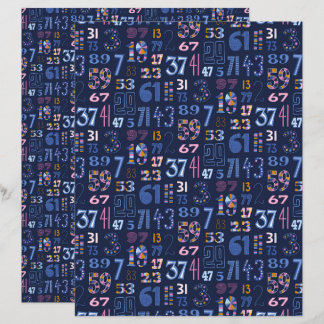 Primzahlen bis 100 Dunkelblaues Scrapbook-Papier
