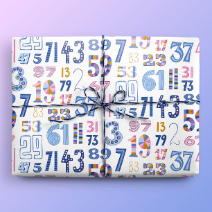 Primzahlen bis 100 Weiß Geschenkpapier