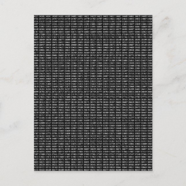 Primzahlen Postkarte (Vorderseite)