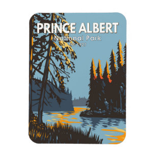 Prince Albert National Park Canada Travel Vintag Magnet