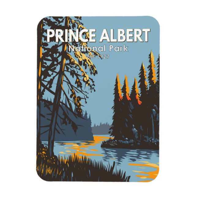 Prince Albert National Park Canada Travel Vintag Magnet (Vertikal)