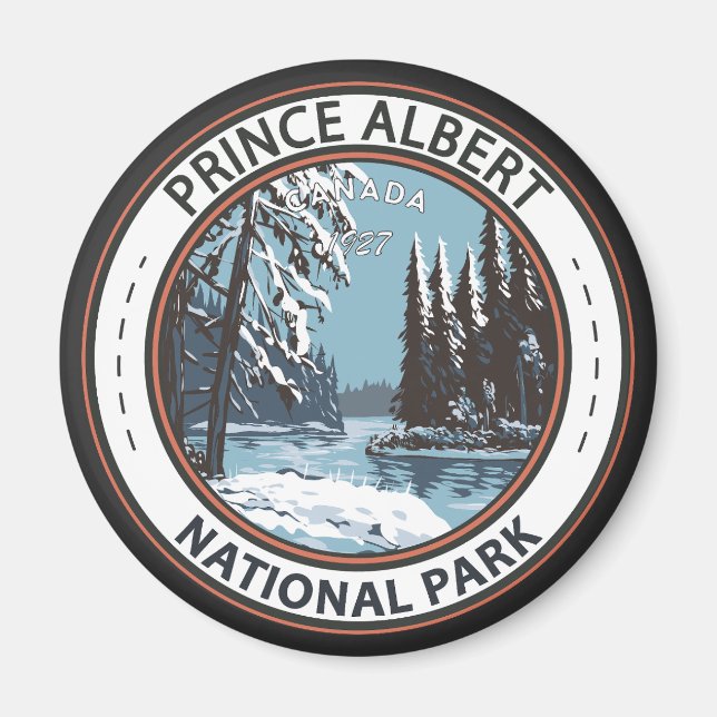 Prince Albert National Park Canada Winter Abzeiche Magnet (Vorne)