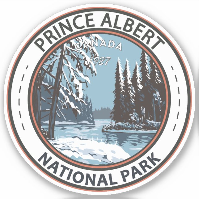 Prince Albert Nationalpark Kanada im Winter Art Aufkleber (Vorderseite)
