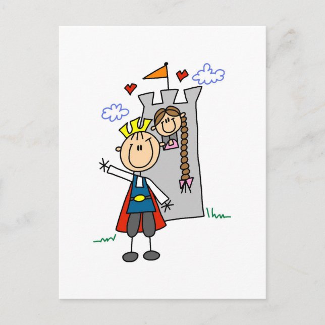 Prince and Girl in Tower Tshirts und Geschenke Postkarte (Vorderseite)