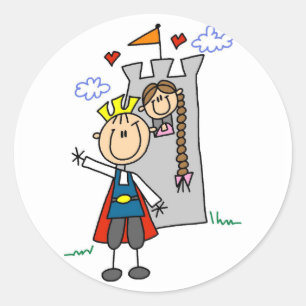 Prince and Girl in Tower Tshirts und Geschenke Runder Aufkleber