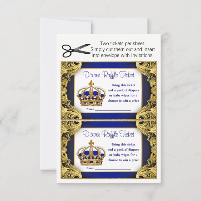 Prince Baby Boy Diaper Raffles Tickets Einladung (Vorderseite)