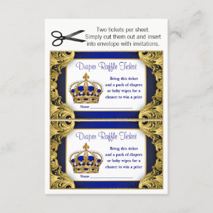 Prince Baby Boy Diaper Raffles Tickets Einladung